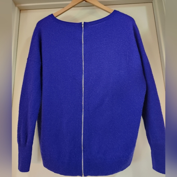 Autumn Cashmere Women's Blue Sweater Size XS Long Sleeve Back Zipper High Low - Picture 3 of 4